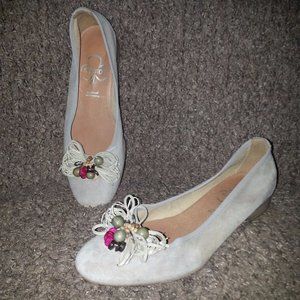 KARSTON-France-Beige Suede w/Detailing Ballet Flats-Size 37-6.5US-Excellent